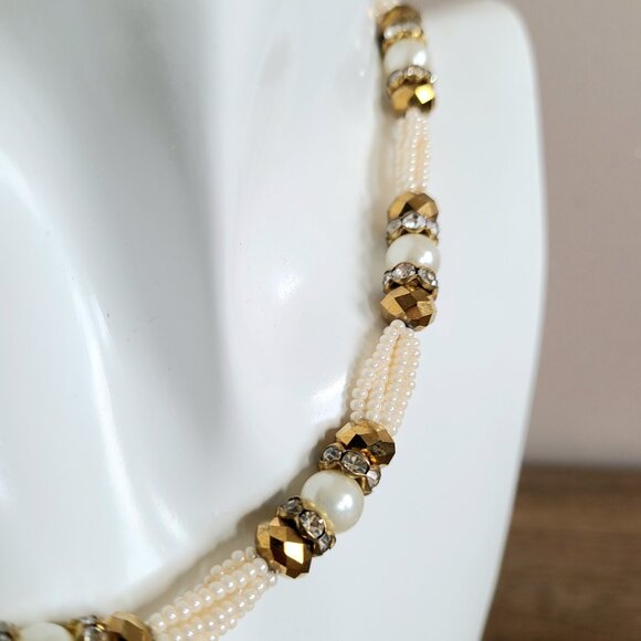 Vintage 1950s necklace/choker with seed pearls. - Picture 5 of 9